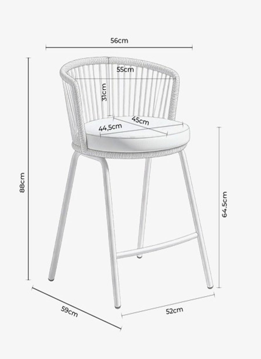 Taburete Pierre Gris 88x56x59 cm