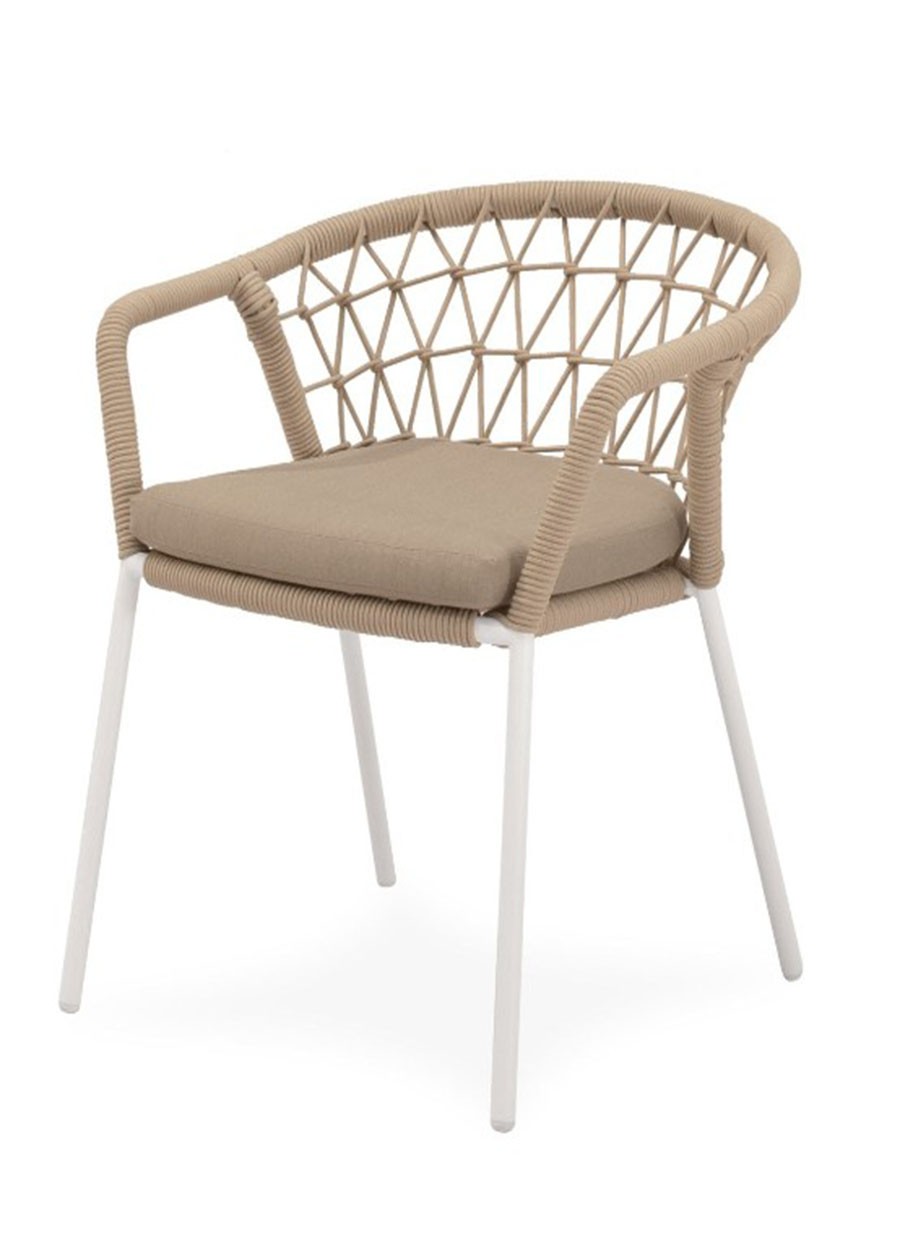 Silla Teore Beige Blanco 64x74x64 cm