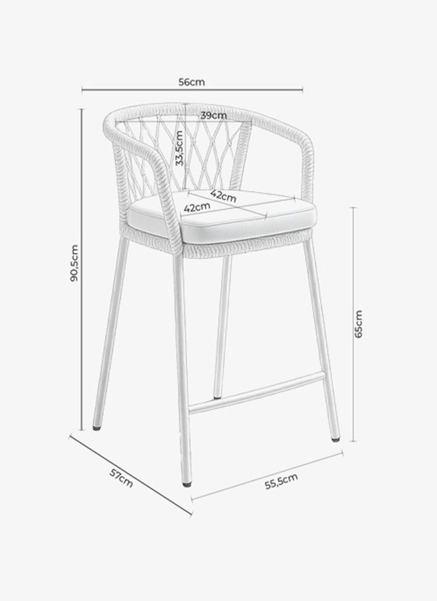 Taburete Cartago Gris 90,5x57x56 cm