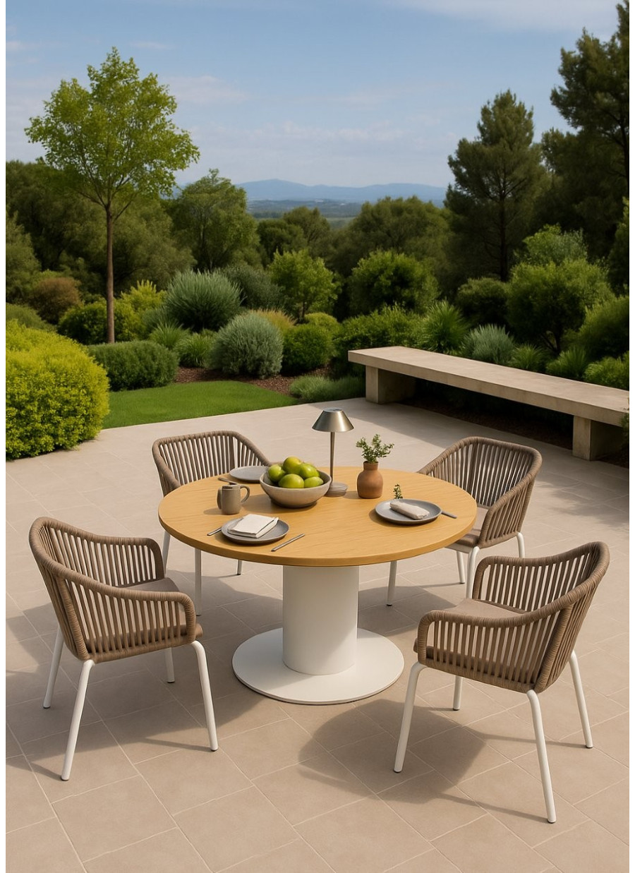 Mesa Arun Blanco 120x75x120 cm