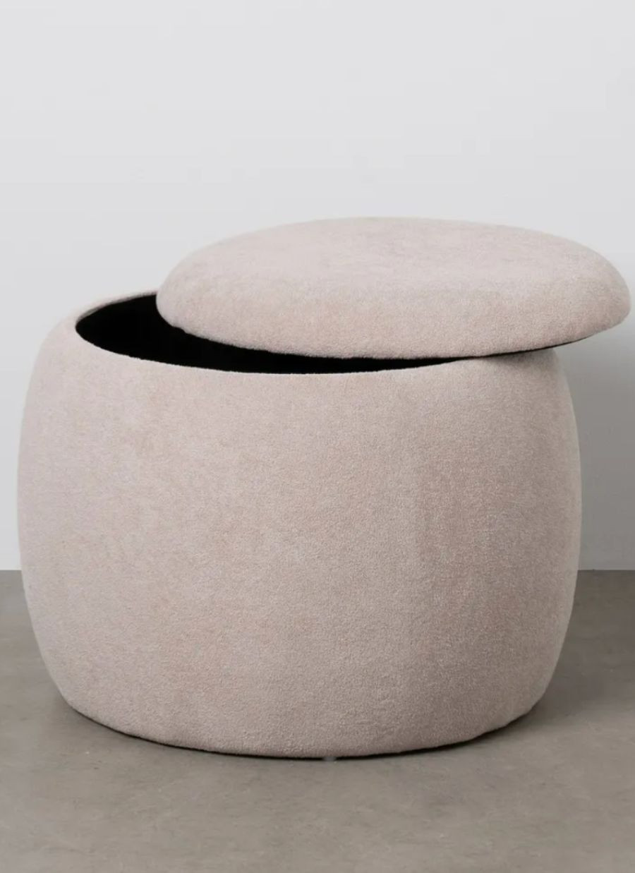 Puff Beige Nilo 55x55x43 cm