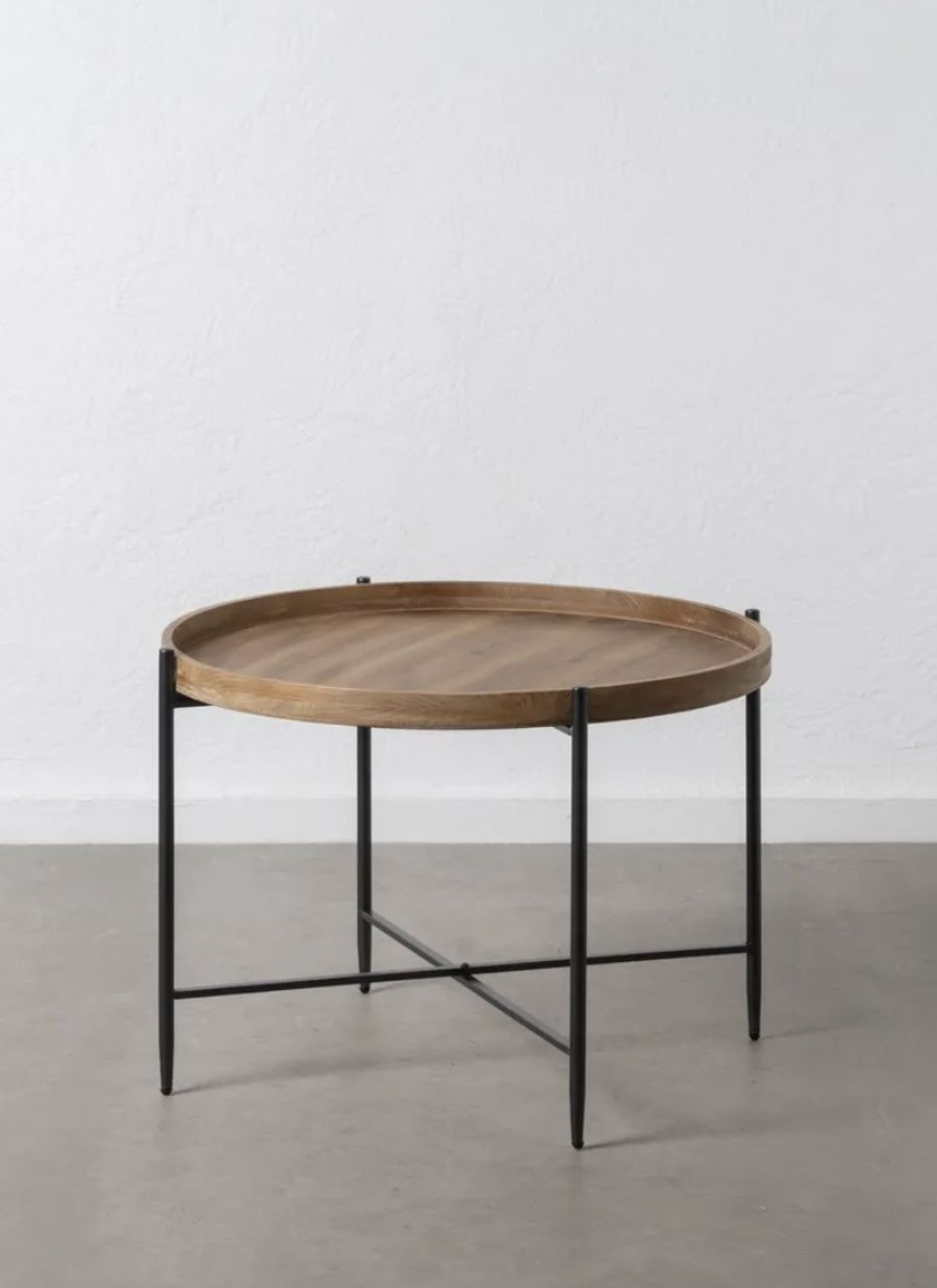 Mesa Laura Metal y Madera 80x80x55cm