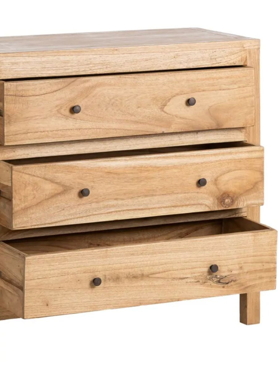 Cómoda Natural Madera Mindi 90x40x85 cm