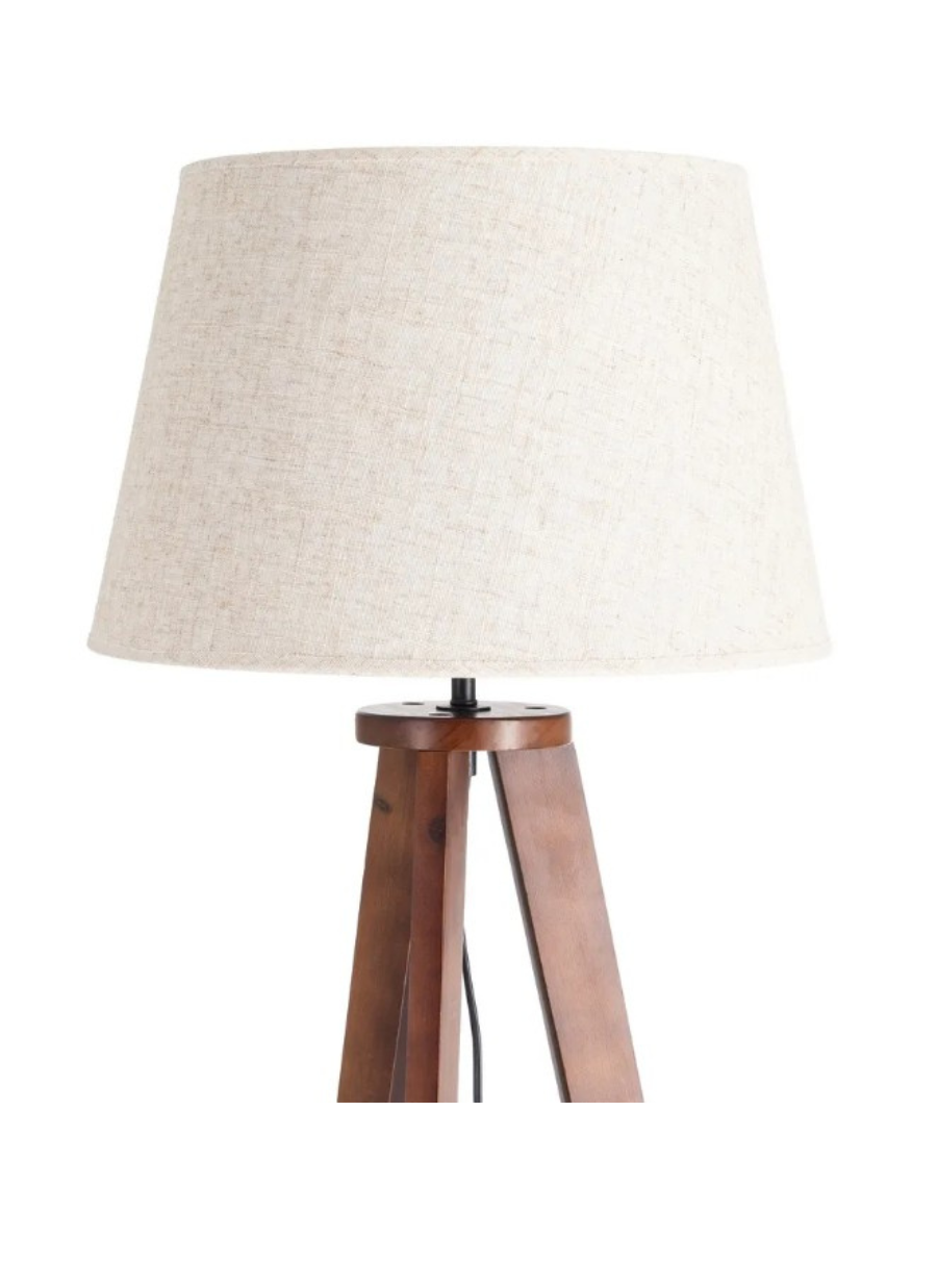 Lámpara de Pie Algar Madera y Lino...