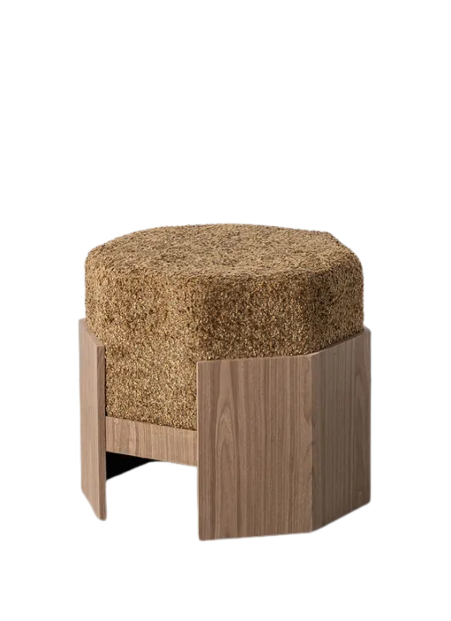 Puff Nico DM Tejido Ocre 50x50x44cm