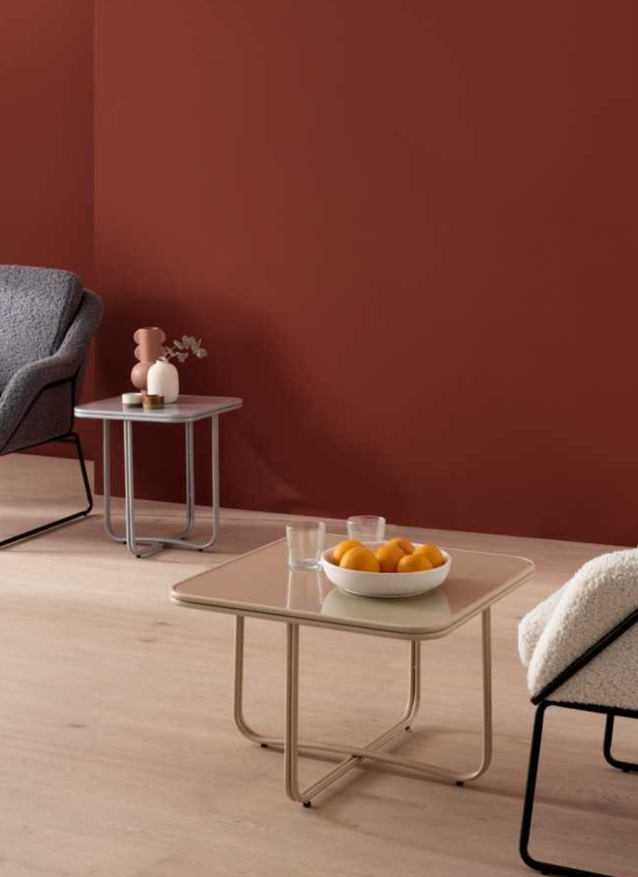 Mesa Auxiliar Beta de Metal Beige con...
