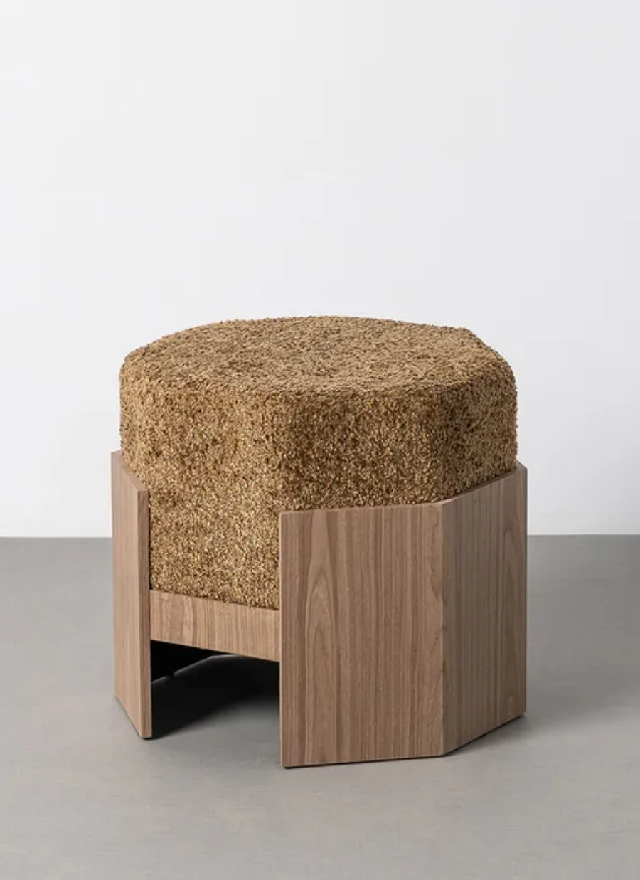 Puff Nico DM Tejido Ocre 50x50x44cm