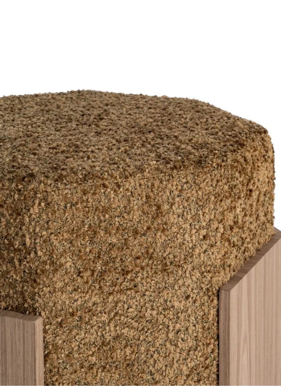 Puff Nico DM Tejido Ocre 50x50x44cm