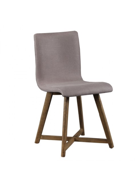 Silla lino gris y roble. Ref: 1283/9480OAK. Crisal Decoraion 