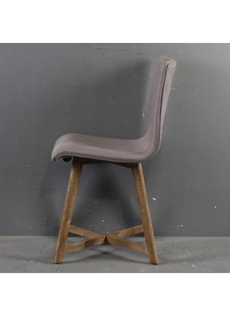 Silla lino gris y roble. Ref: 1283/9480OAK. Crisal Decoraion  2