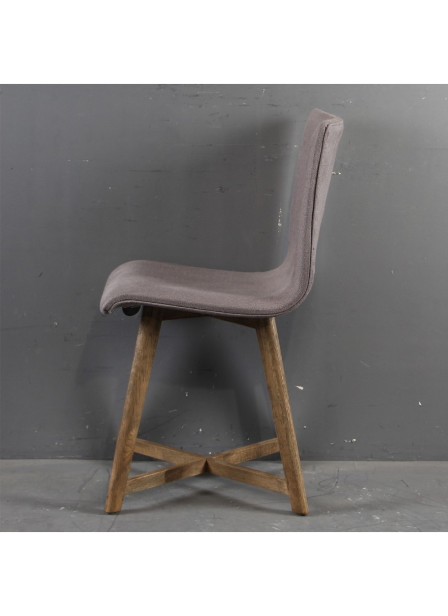 Silla lino gris y roble. Ref: 1283/9480OAK. Crisal Decoraion 