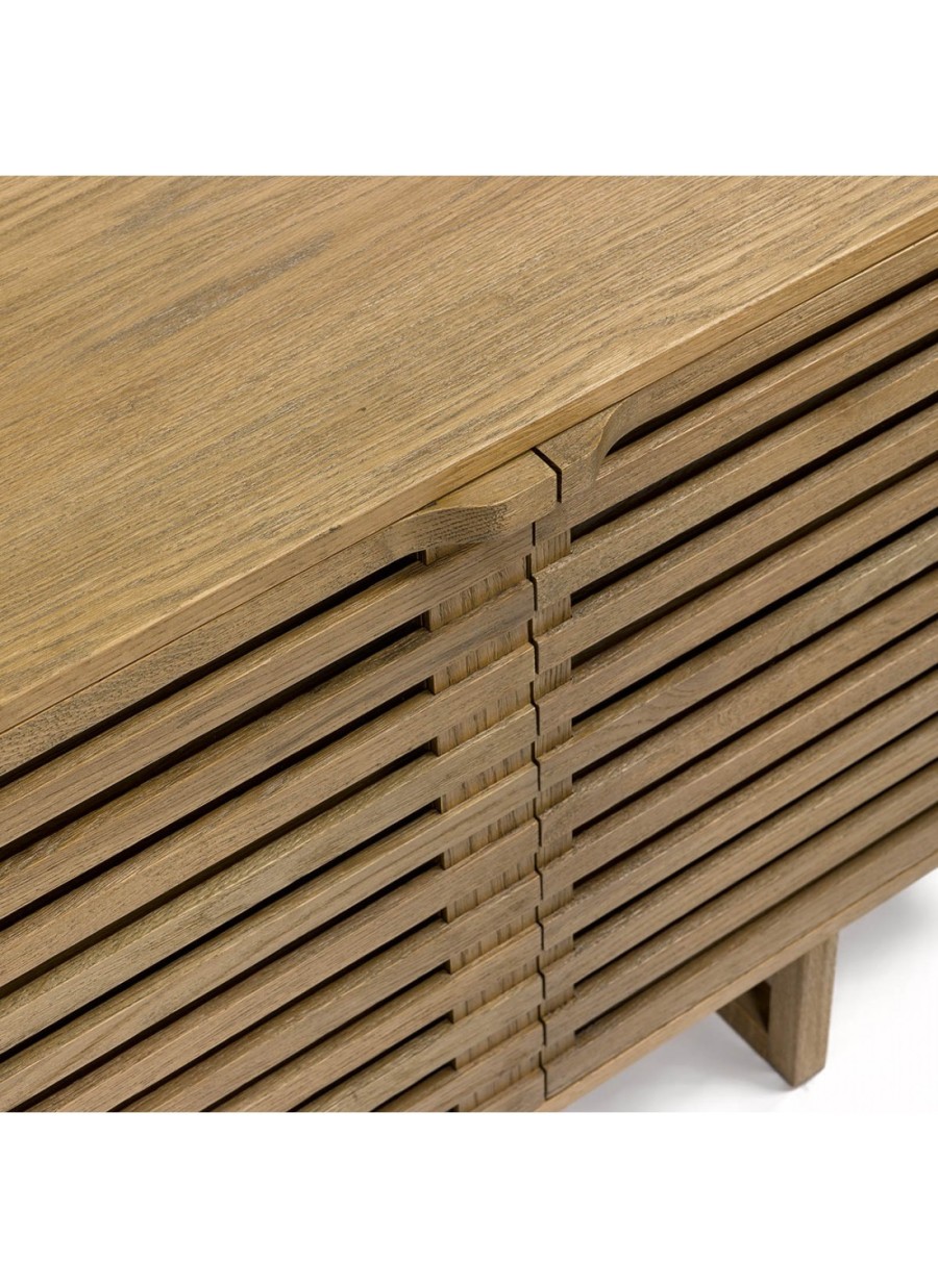 Aparador acabado roble y puertas de listones Ref: ANKARA. 180x45x75 Crisal Decoracion 