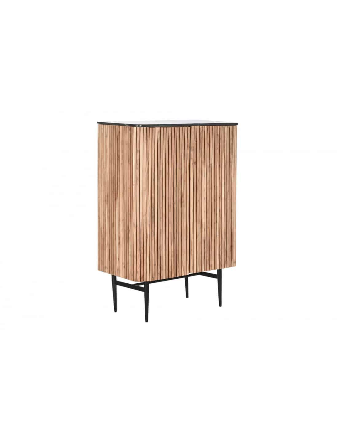 aparador acacia marmol 85x45x130 negro ref 1244mb 207416