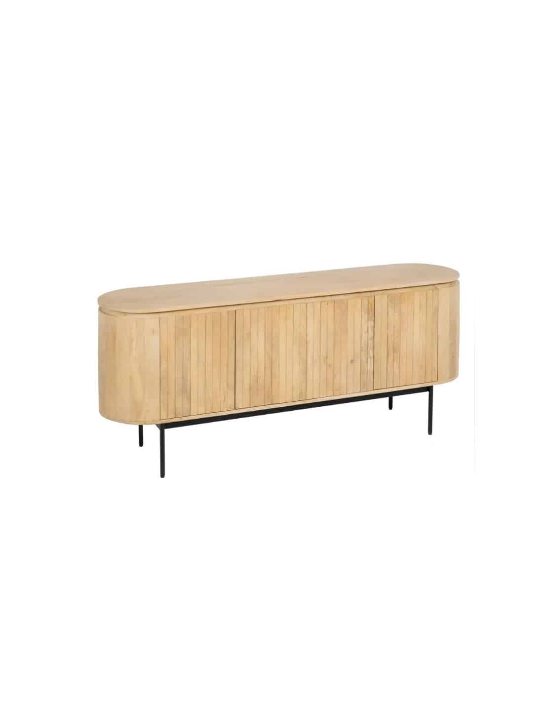 aparador natural negro madera hierro 170x40x75 ref 1100608867