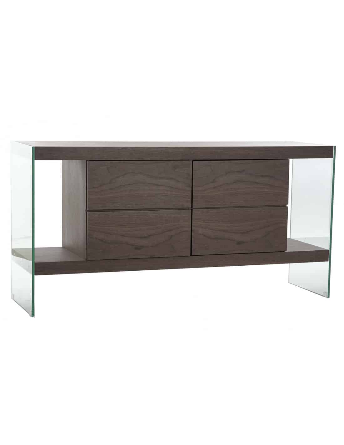 buffet cristal mdf 160x45x80 nogal marron ref 1244mb 204501