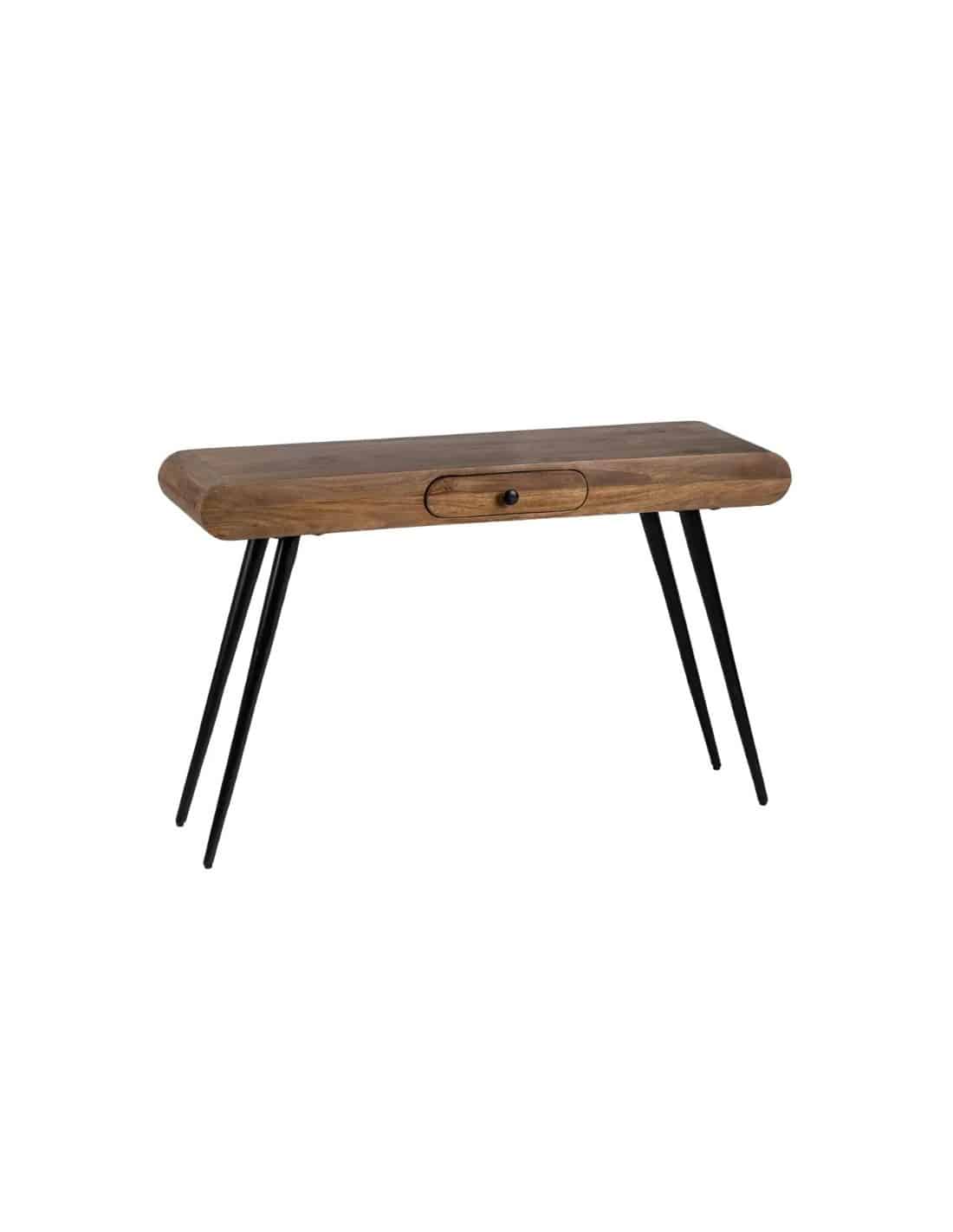 consola natural negro madera hierro 117x365x75 ref 1100608817
