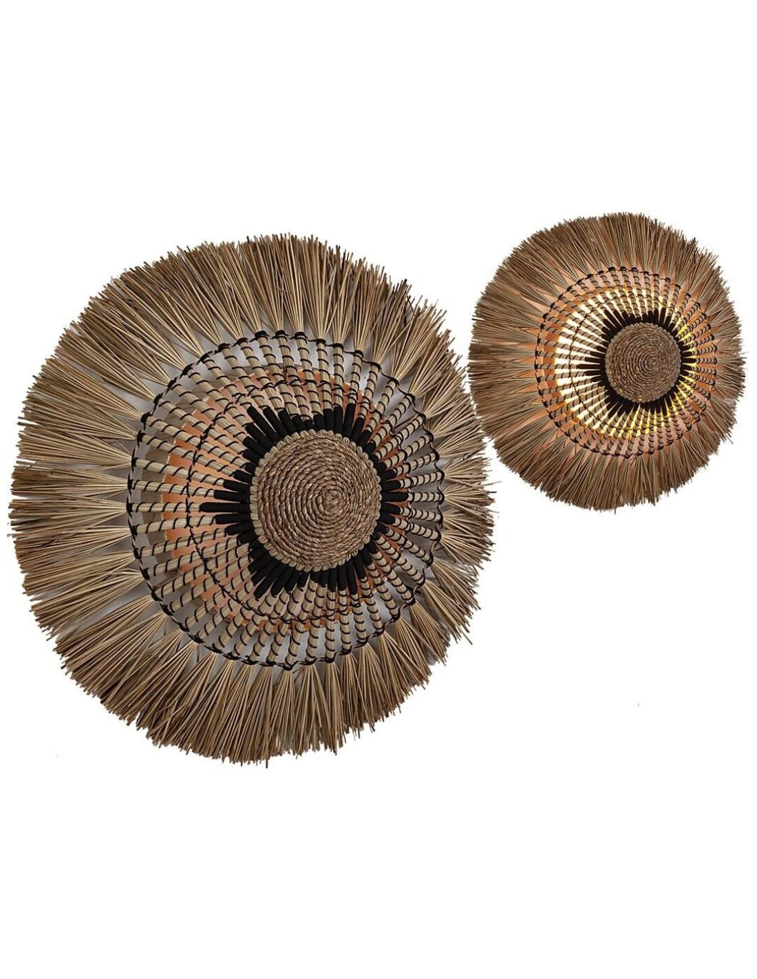 lampara pared convexa fibra vegetal 80x80x29 ref 100647 2428