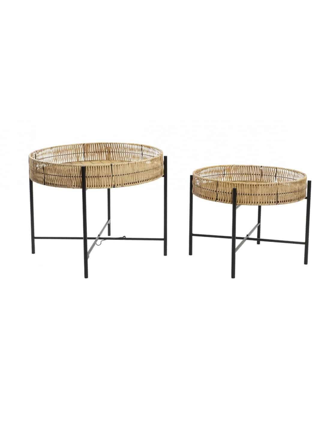 mesita auxiliar set 2 bambu metal 64x64x485 ref 1244mb 203058 item