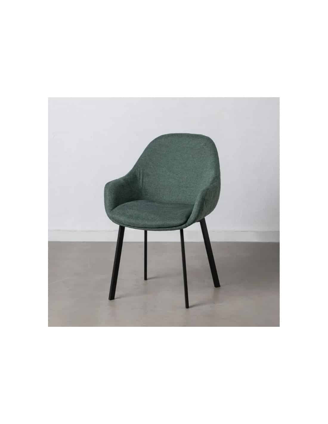 silla verde tejido metal salon 575x53x845cm ref 1100606241