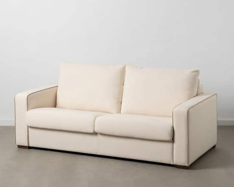 sofa cama crema tejido salon 195x95x88 ref 1100609065